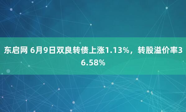 东启网 6月9日双良转债上涨1.13%，转股溢价率36.58%