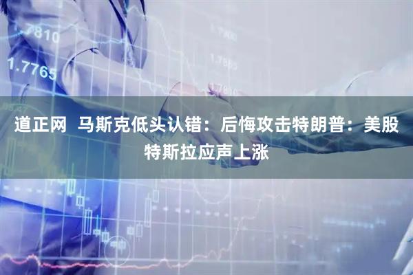 道正网  马斯克低头认错：后悔攻击特朗普：美股特斯拉应声上涨