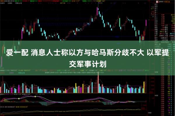 爱一配 消息人士称以方与哈马斯分歧不大 以军提交军事计划