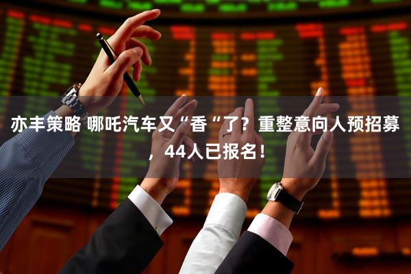 亦丰策略 哪吒汽车又“香“了？重整意向人预招募，44人已报名！