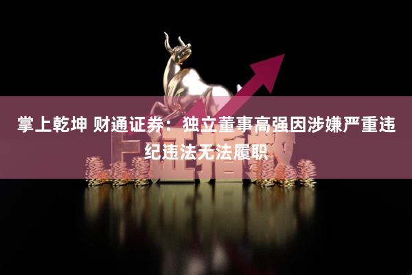 掌上乾坤 财通证券：独立董事高强因涉嫌严重违纪违法无法履职